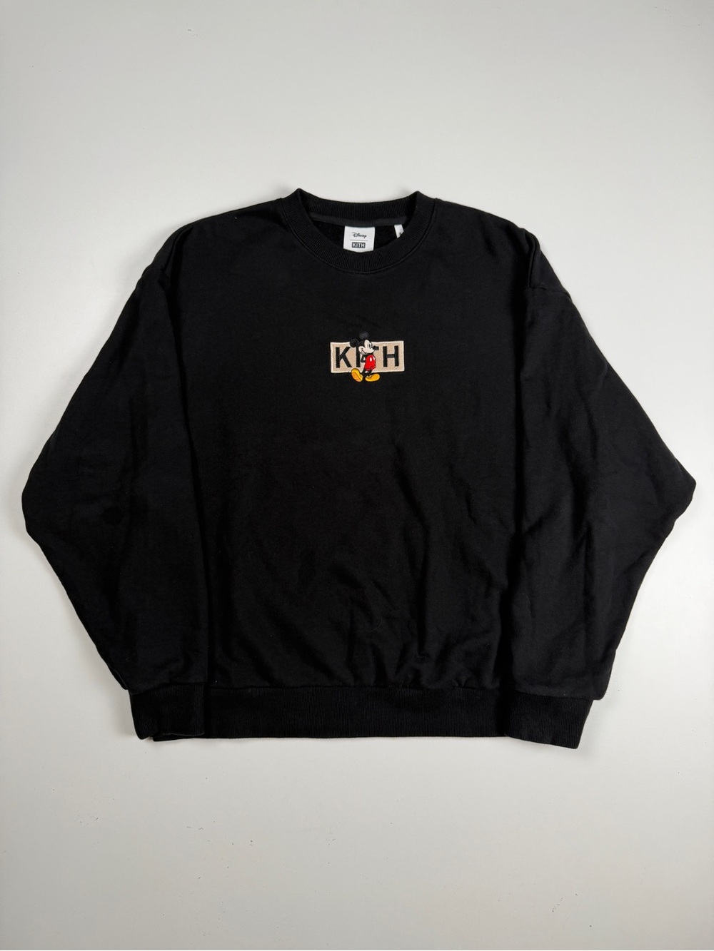 Kith Disney Embroidered Mickey Mouse Crewneck Sweatshirt Medium Black